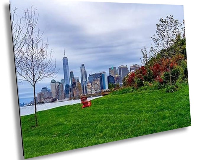 NYC from Governors Island Canvas Wall Art, New York City Photography Print, Modern Cityscape Artwork for Office or Home Room Wall Decor