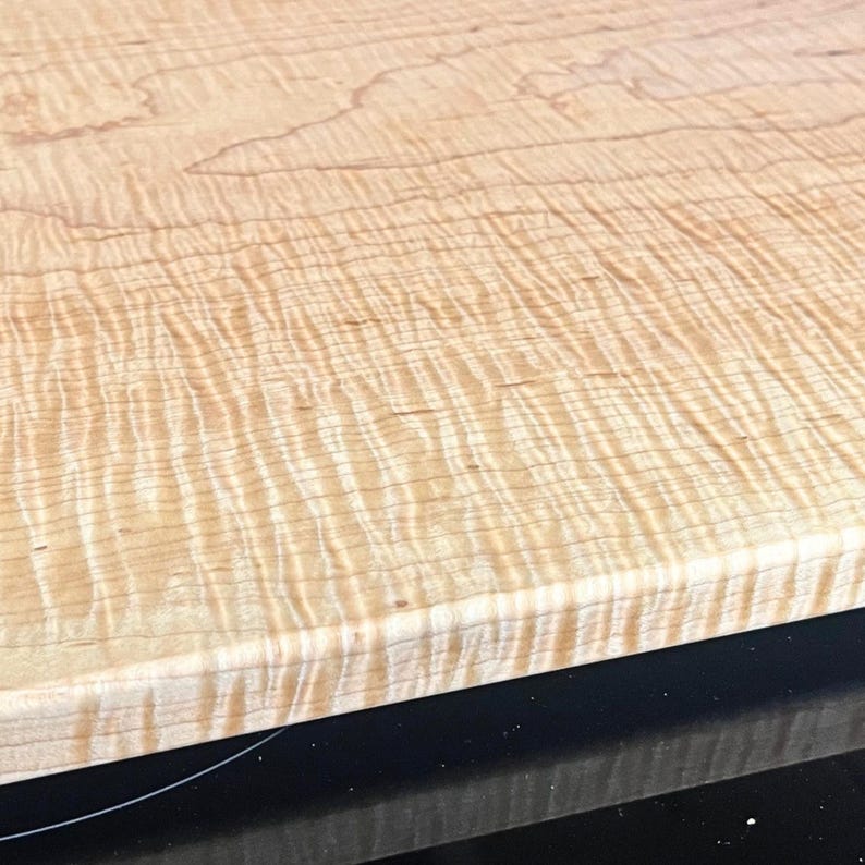 Curly Maple Cutting Board Handcrafted Quality Curly Maple Chopping Block Handmade Maple Hardwood Chopping Board Maple Bread Board image 3
