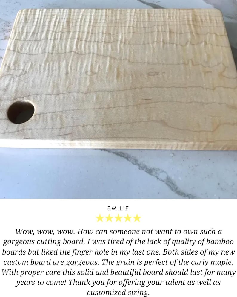 a wooden cutting board with a hole in it