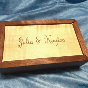 Personalized Walnut Keepsake Box, Top Quality Handmade Jewelry Box, Solid Hardwood Engraved Memory Box