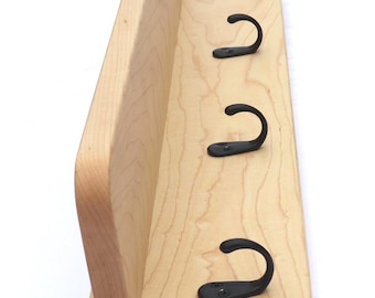 Maple Wall Coat Rack with Shelf Wall Mounted Entryway Coat Rack Wooden Hat Rack Entryway Organizer Perfect Entryway Accessory