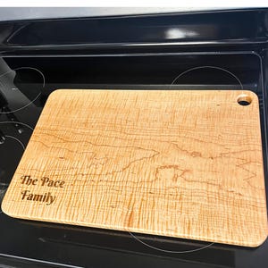 Curly Maple Cutting Board Handcrafted Quality Curly Maple Chopping Block Handmade Maple Hardwood Chopping Board Maple Bread Board image 2