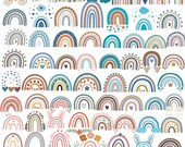 Boho Rainbow Clipart: Pastel Nursery SVG Bundle (Digital Download)