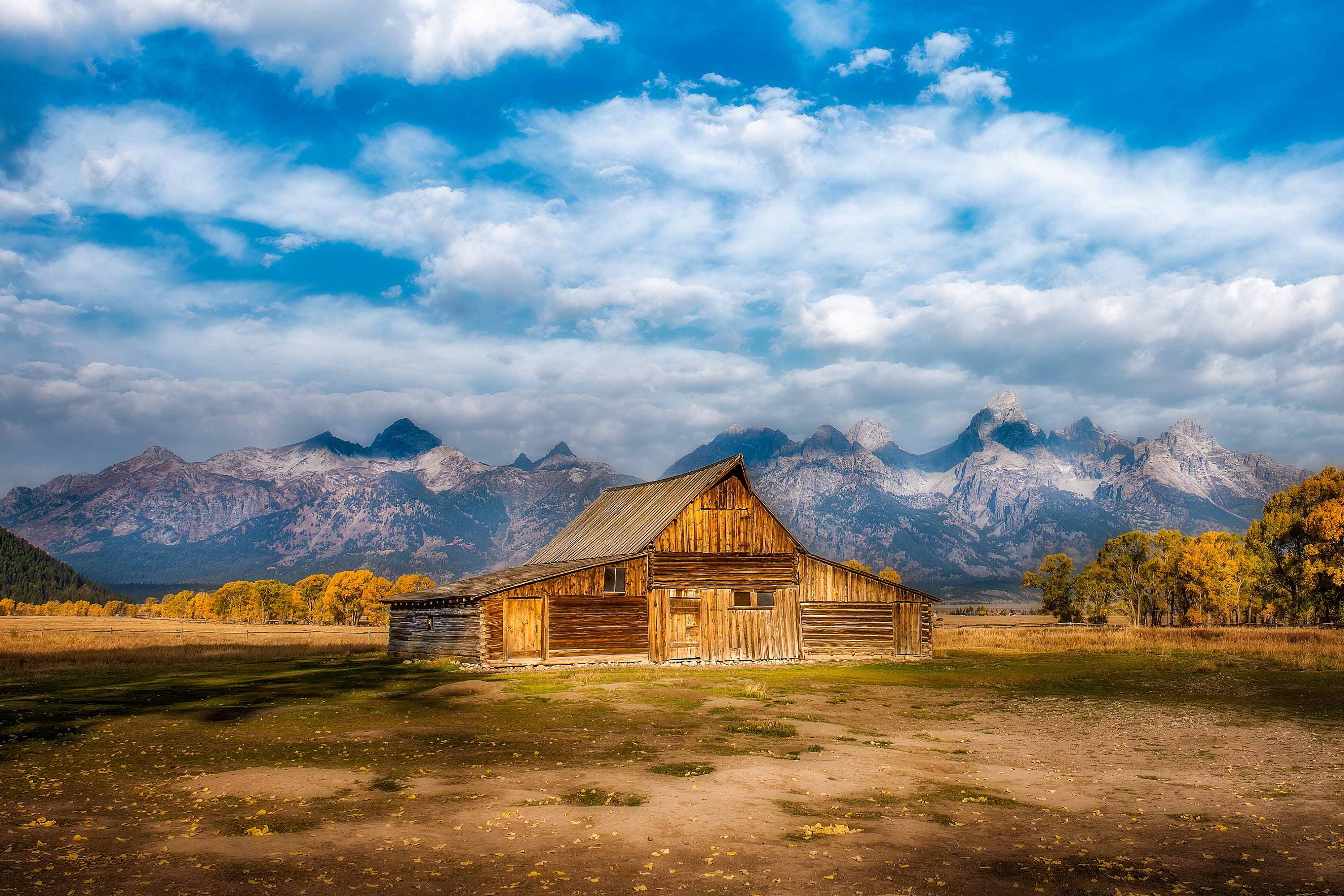 T.A. Moulton Historic Barn Mormon Row Jackson Hole Grand Teton National ...