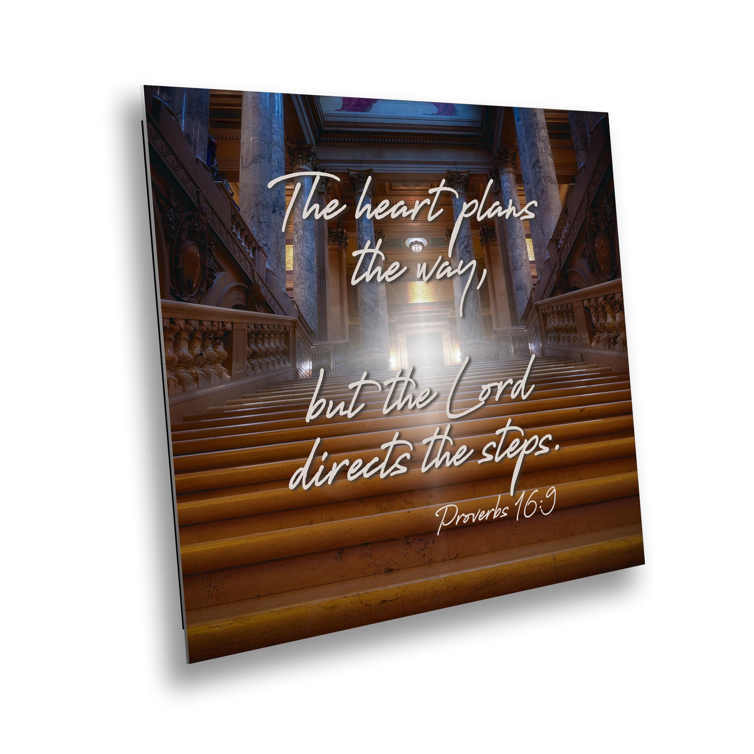 Proverbs 16:9 Wall Art - Inspirational Christian Quote Decor - Etsy