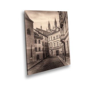 Mysterious Hidden Path to Prague Castle Sepia Version Wall Art Photography for Home, Office or Bedroom Décor with Frame Options