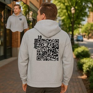 Joshua 1:9 Inspirational Bible Verse QR Code Hoodie | Scan to Read Scripture