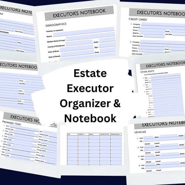 Updated Estate Executor Organizer and Accountability Notebook