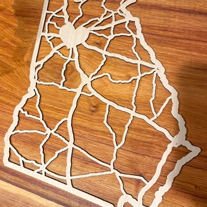Laser Cut file Georgia Outline with Roads and Heart