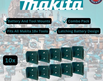 Confezione combinata da 10 pezzi! Supporti/supporti/ganci per attrezzi Makita 18v, per impieghi gravosi