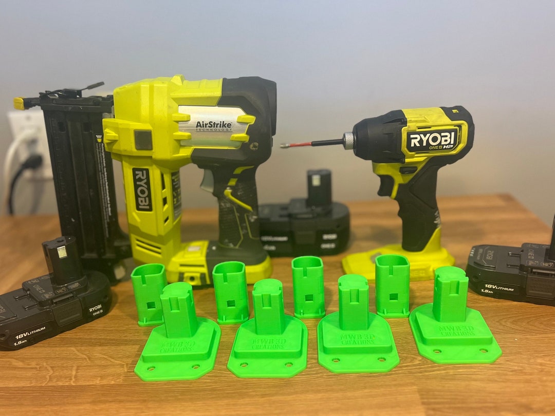 Ryobi 18v COMBO Pack Battery and Tool Mount/hangers/holders Etsy