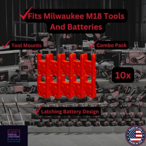 10 Piece Combo Pack! Milwaukee M18 Tool Mounts/Holders/Hangers -Heavy Duty