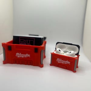 Set de regalo Milwaukee: Tarjetero/caja de almacenamiento y funda para AirPods Pro - Accesorios para amantes de las herramientas