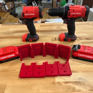 Craftsman V20 Tool and Battery Mounts Combo Pack - Organizers for Craftsman Power Tools and Batteries.