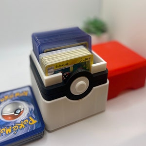 Coffre de rangement pour cartes Pokémon - Organiseur de cartes Pokémon imprimé en 3D | Boîte de cartes Pokeball pour étuis pour cartes à collectionner Toploader + de 300 cartes