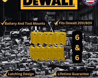 6/6 Kombinationspaket DeWALT 20V/60V Verktygs- och Batterifäste/Hängare/Hållare