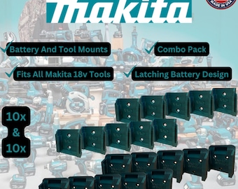 20 Piece Combo Pack! Makita 18v Battery And Tool Mounts/Holders/Hangers -Heavy Duty