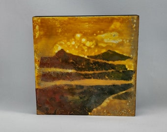 Abstract Encaustic Painting -6x6