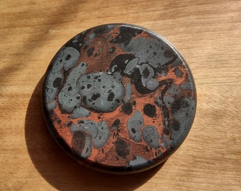 Gray/Copper Hand-Marbled Pocket Mirror