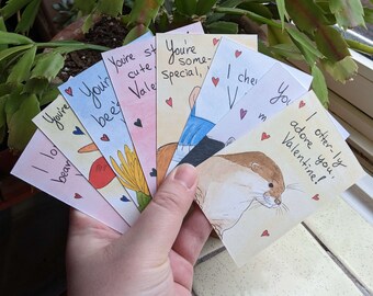 Kids Classroom Valentine's Mini-Cards - Animal Puns (2023 Edition)