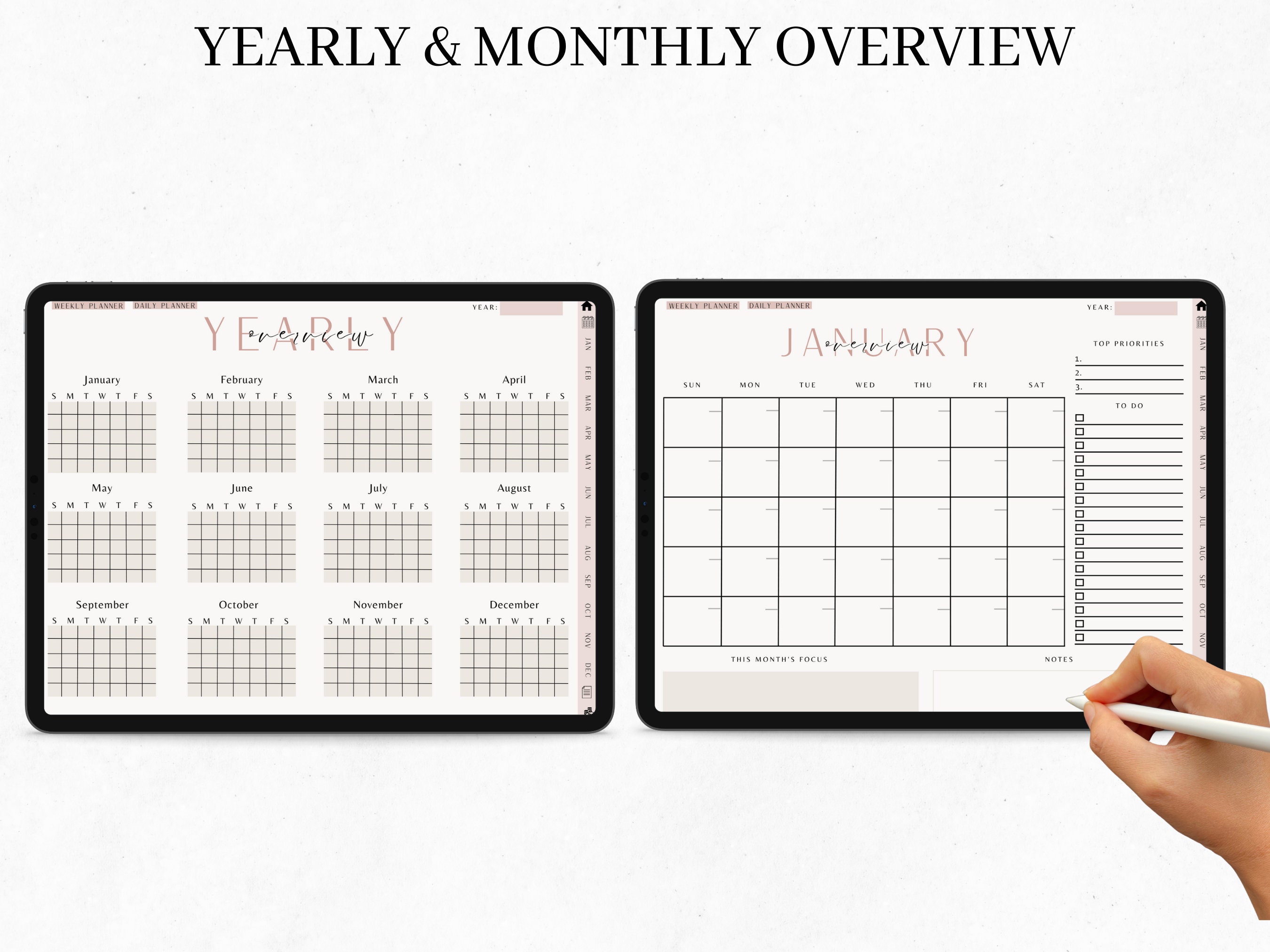 PLR Digital Planner Template Canva | Editable Canva Planner Template ...