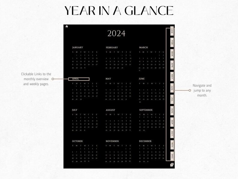 PLR 2024 Digital Planner Template Canva Editable Planner Etsy