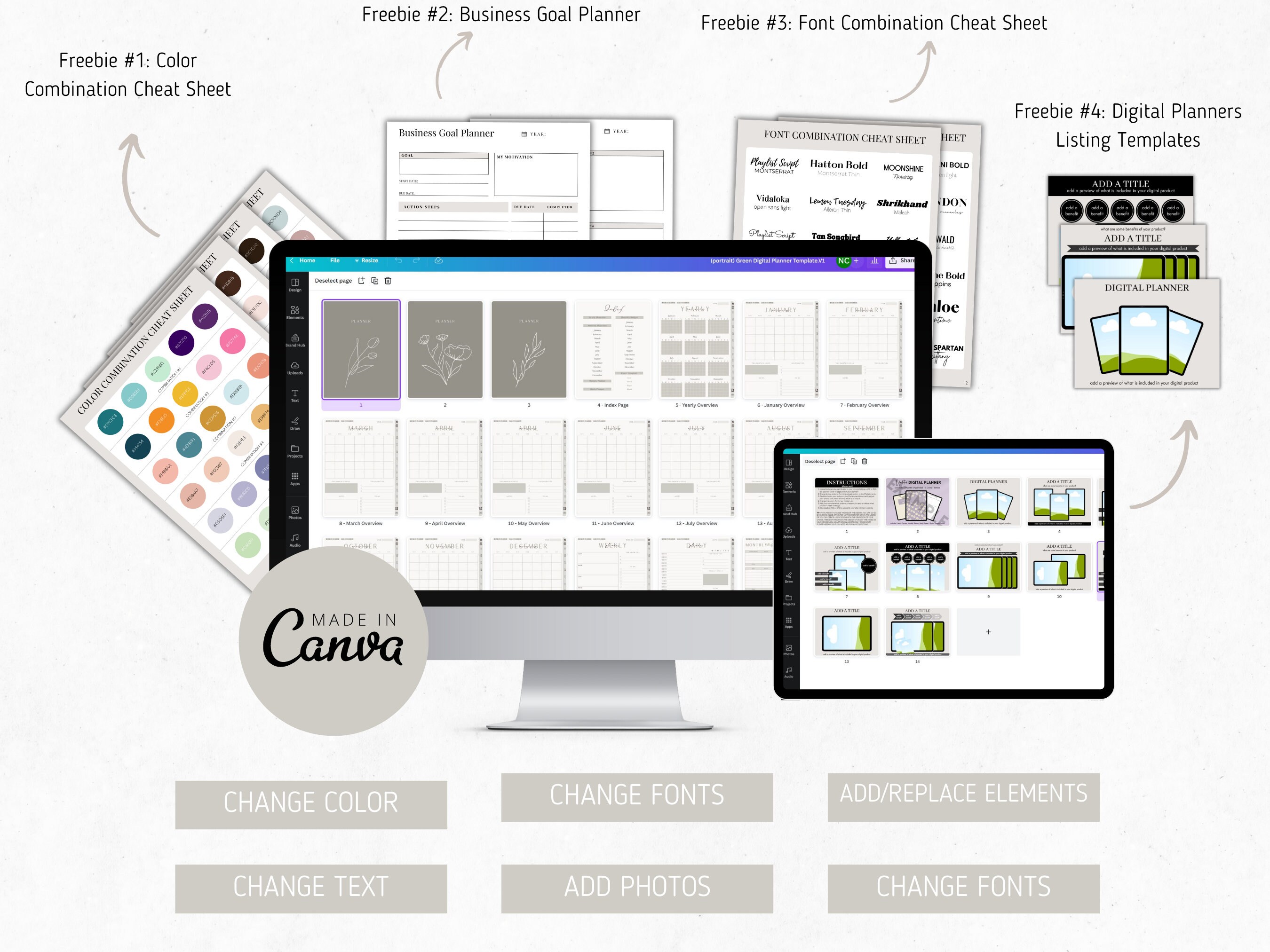 Commercial Use Digital Planner Template Canva Editable Canva - Etsy