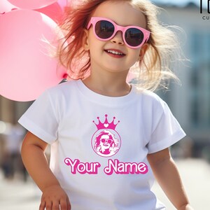 Custom Birthday Princess Shirt with Name and Face, Birthday Girl Gift, Personalized Girls Party Tee, Custom Portrait Shirt for Kids Birthday