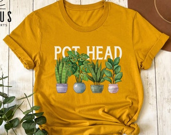 Pot Head Shirt, Plant Lover Gift, Crazy Plant Lady Gardening Hoodie, Plant Mom Succulent Tee, Funny Plant Christmas Gift, Mom Life Sweater