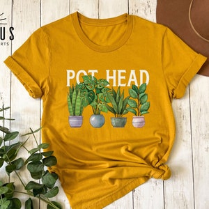 Pot Head Shirt, Plant Lover Gift, Crazy Plant Lady Gardening Hoodie, Plant Mom Succulent Tee, Funny Plant Christmas Gift, Mom Life Sweater