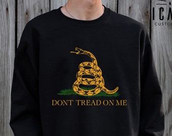 Dont Tread On Me Sweatshirt, Christmas Gifts for Men, Gadsden Flag Hoodie, American Patriotic 2nd Amendment Shirt, Rattlesnake USA Flag Tee