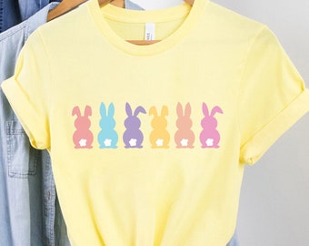 Easter Bunny Peeps Shirt, Happy Easter Day Gift, Pastel Color Peeps Sweatshirt, Toddler Kids Easter Family Matching Tee, Cute Bunnies Hoodie