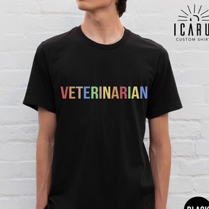 Colorful Letters Veterinarian Shirt, Gift for Vet Tech, Vet Life Unisex Tee, Animal Lover Hoodie, Animal Doctor Sweater, Vet Student Tee