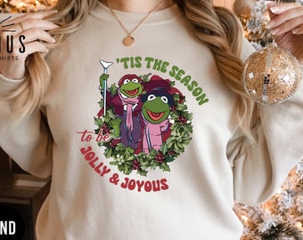 Tis The Season To Be Jolly Muppet Show Christmas Carol Sweatshirt, Funny Retro Christmas Gift, Family Christmas Carol Kermit Gonzo Shirt