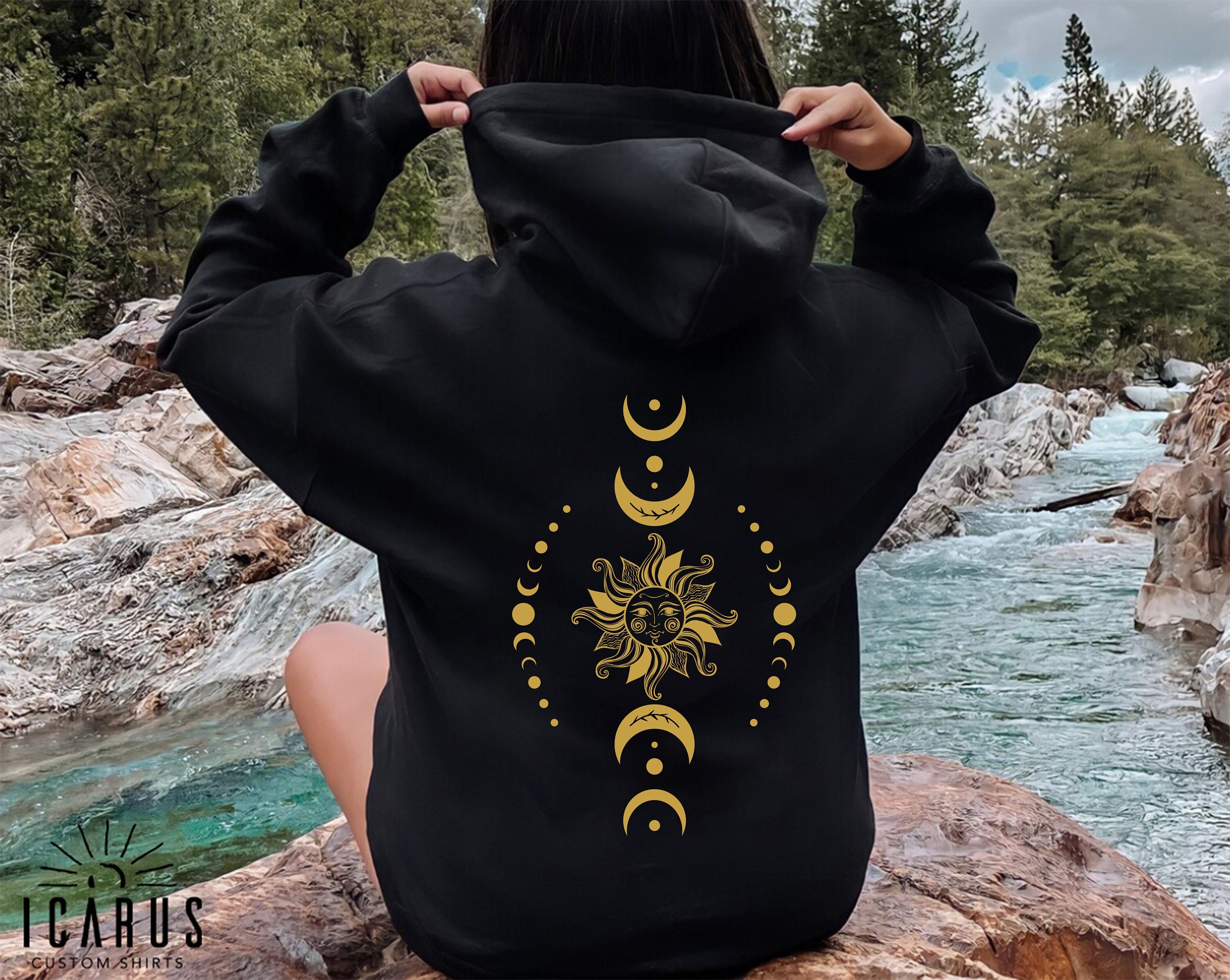 Sun and Moon Zip Hoodie - Etsy