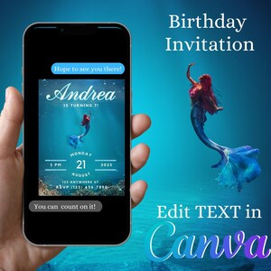 Mermaid Digital Invitation | Little Mermaid Birthday Invitation | Digital Birthday Invitation