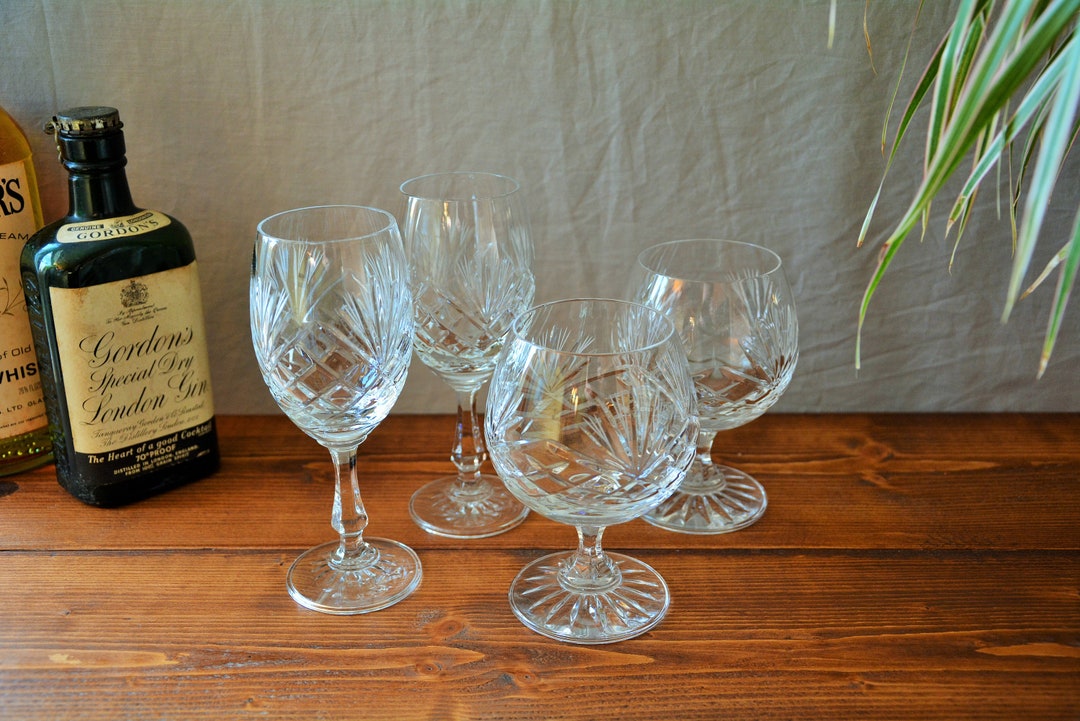 Zawiercie Crystal Wine and Brandy Glass Set Etsy