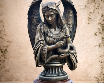 Lilith 3D Printed Resin Sculpture - Hand-Painted Figurine, Mystical Serpent Witchy Gothic Art, Demon Queen Altar Decor