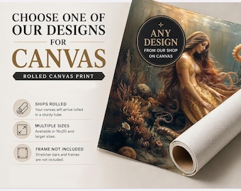 Rolled Canvas Print | Choose Any Design from Our Shop | Unframed Matte Canvas Wall Art