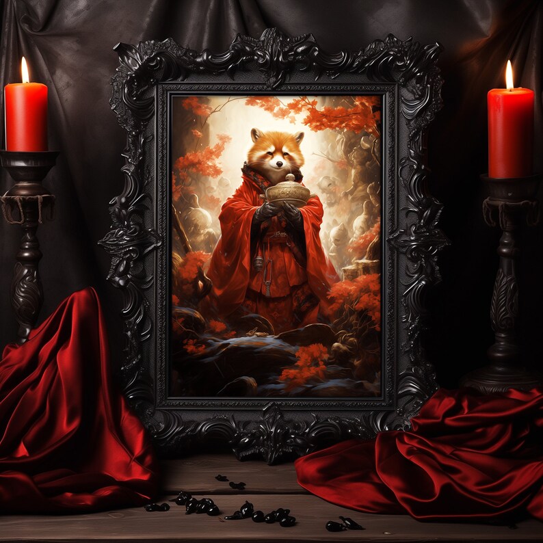 Red Panda Fine Art Print, Magical Forest Wall Art, Animal Art, Nature