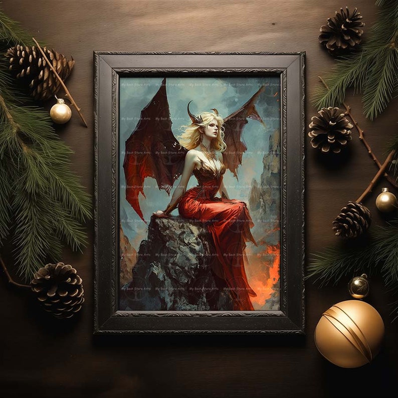 Lilith Art Print, Succubus Picture, Demon Wall Decor, Devil Poster
