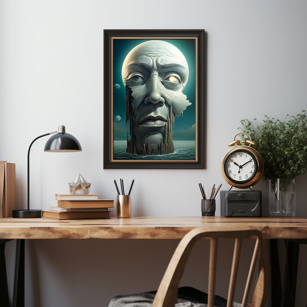 Moon Art Print Moon Wall Art Dark Moon Poster Moon Lover Gift Celestial