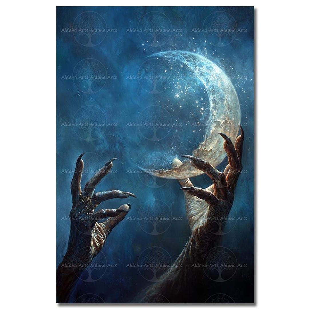 Hands of Midnight Art Print - Witchy Gothic Fantasy Picture, Moody ...