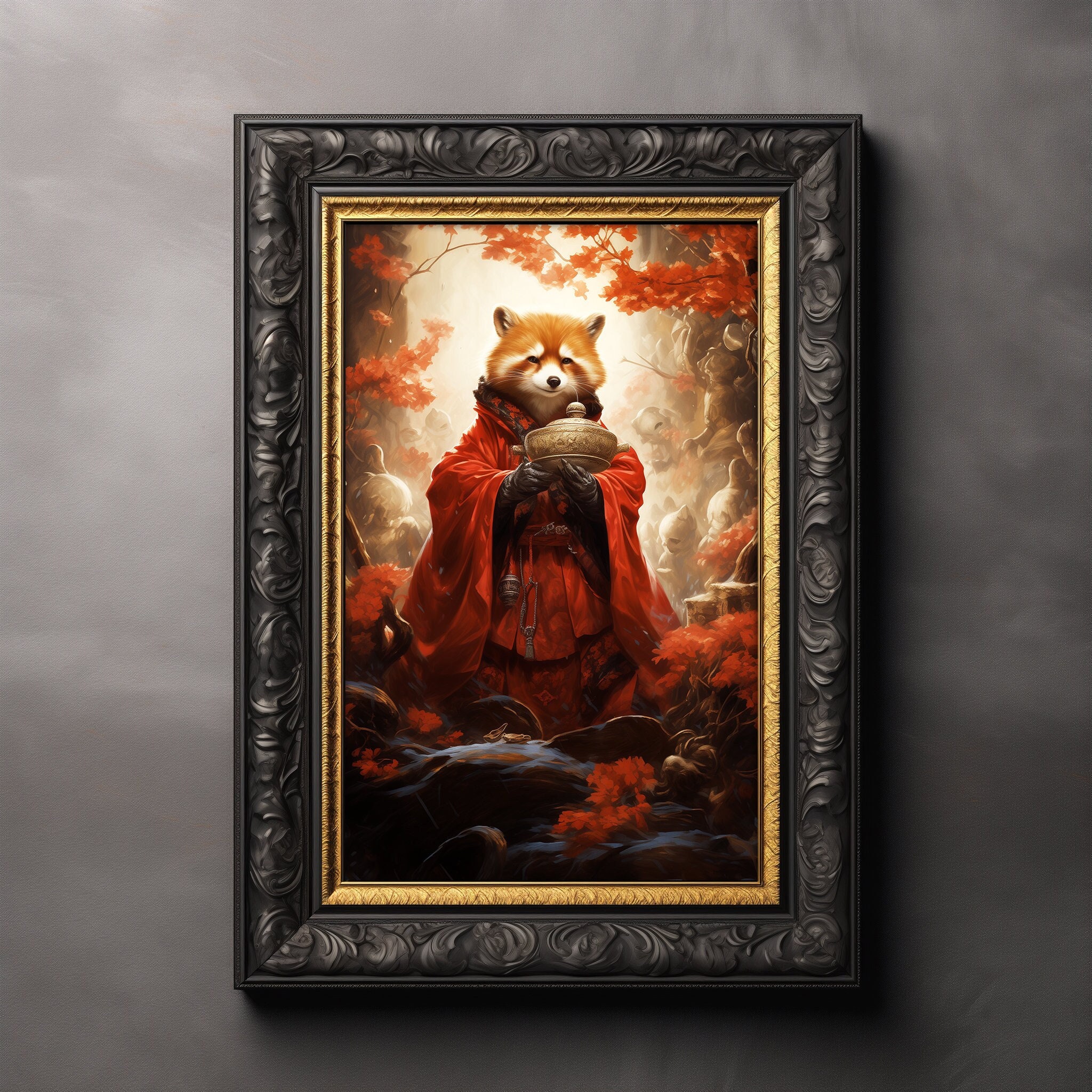 Red Panda Fine Art Print, Magical Forest Wall Art, Animal Art, Nature