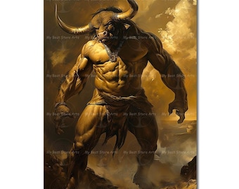 Legendary Minotaur Art Print - Greek Mythology Monster Picture