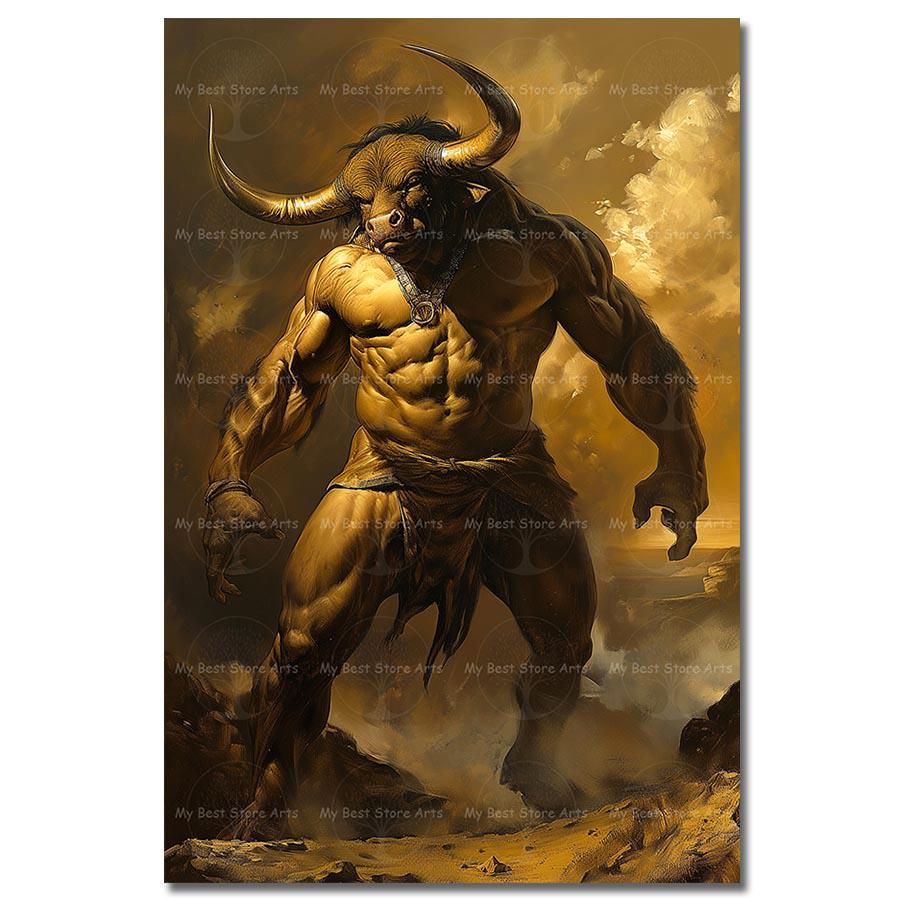 Legendary Minotaur Art Print - Greek Mythology Monster Picture