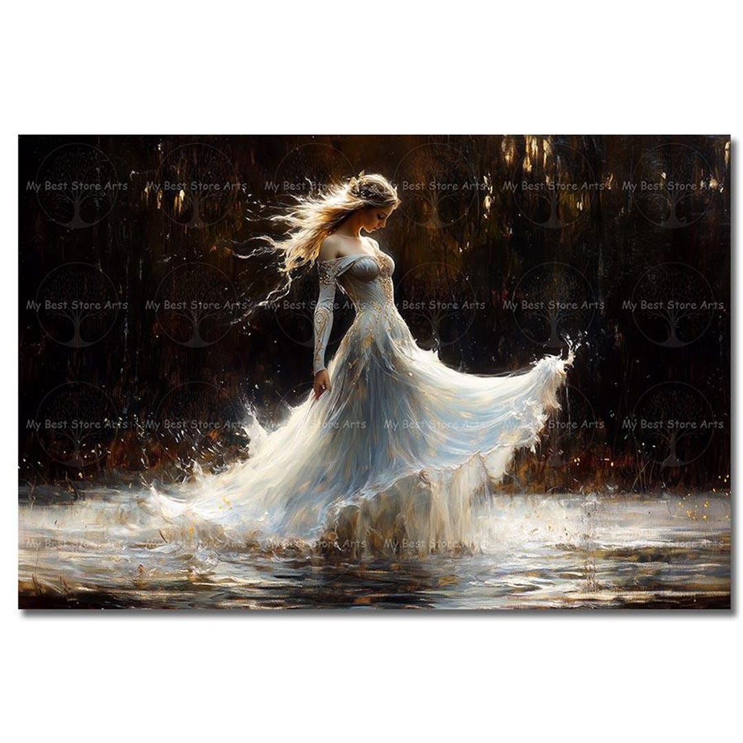 新田恵海　the betty nymph Elegant Water Nymph Print - River Naiad, Nature Spirit, Moody