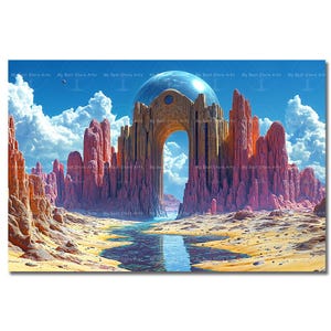 Cosmic Passage Art Print - Surreal Fantasy Landscape Wall Decor ...