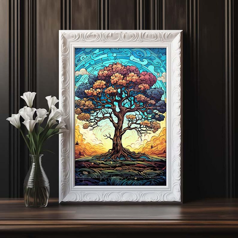 Fantasy Tree Art Print - Whimsical Nature Wall Decor, Dreamscape ...