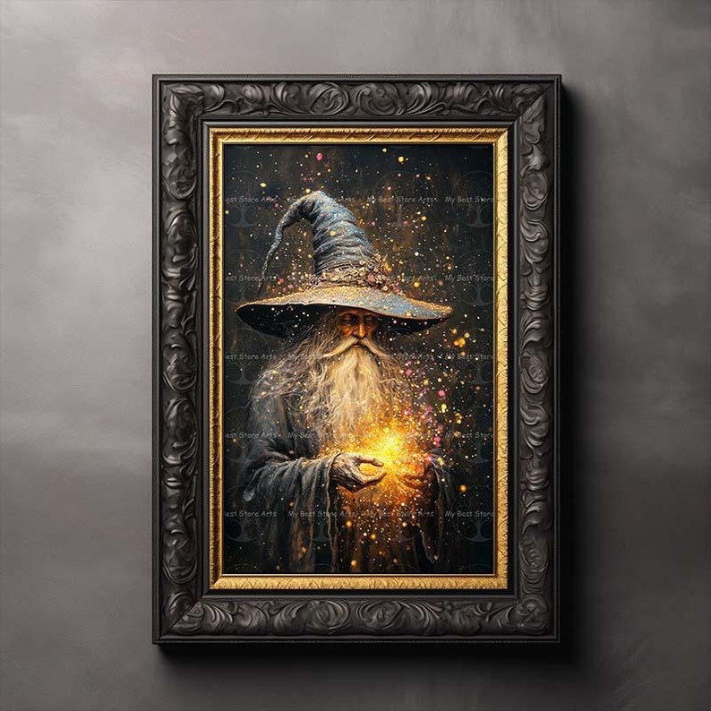 Wizard Art Print - Fantasy Picture, Folklore Poster, Fairytale Wall Art ...